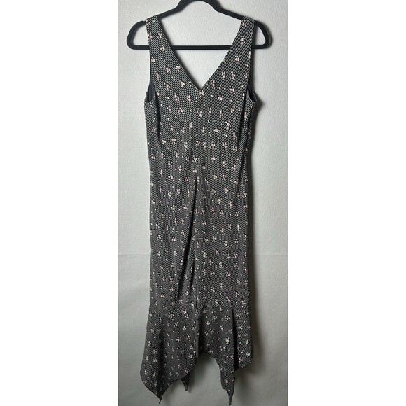 Vtg Jonathan Martin Y2K Asymmetric Midi Maxi Dress 12 Striped Roses Fairy Pinup - Picture 6 of 9